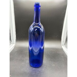 Vintage Cobalt Blue Glass Wine Bottle 750ml Decorative Bud Vase DIY Crafts